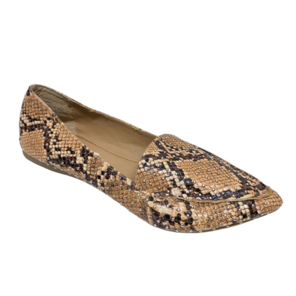 Steve Madden Feather Studded Snake Flats - Picture 1 of 8